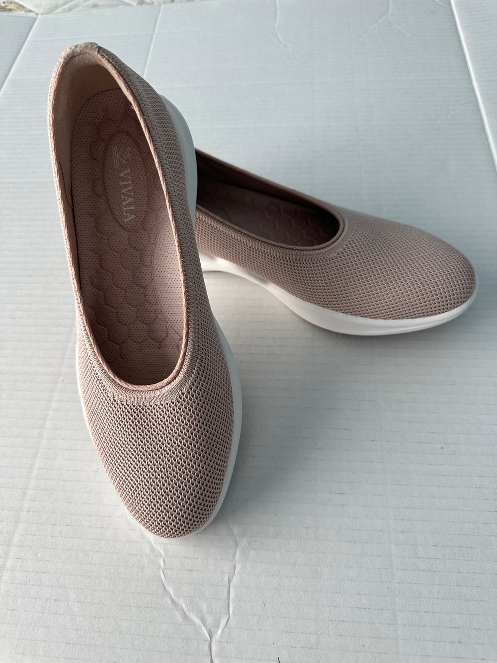 Vivaia Mesh Slip-On Ballet Flat NEW — Beige